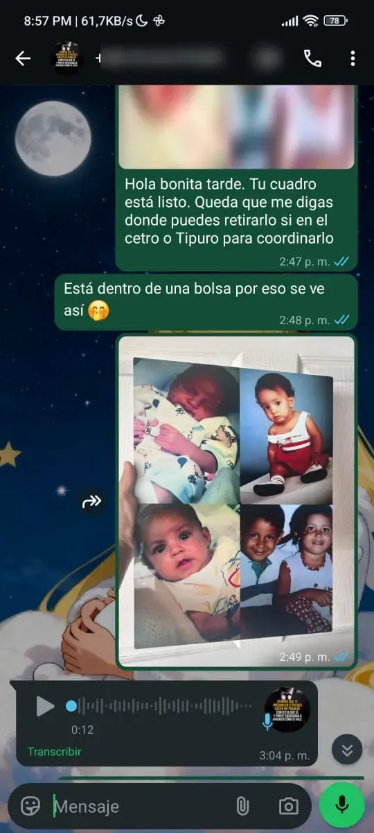 Captura de WhatsApp — pedido real NEBULA