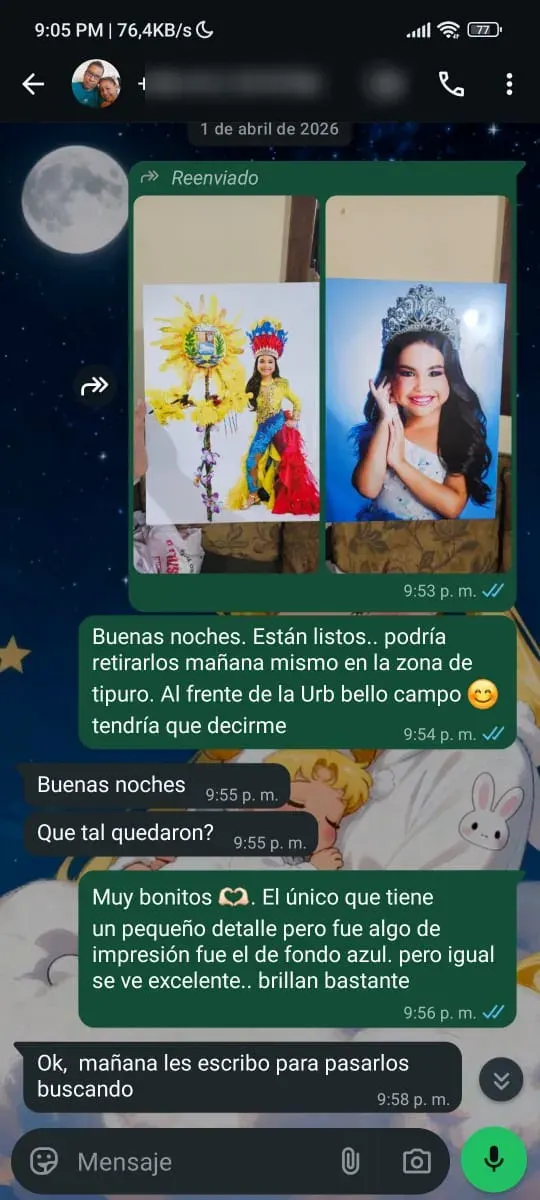 Captura de WhatsApp — pedido real NEBULA