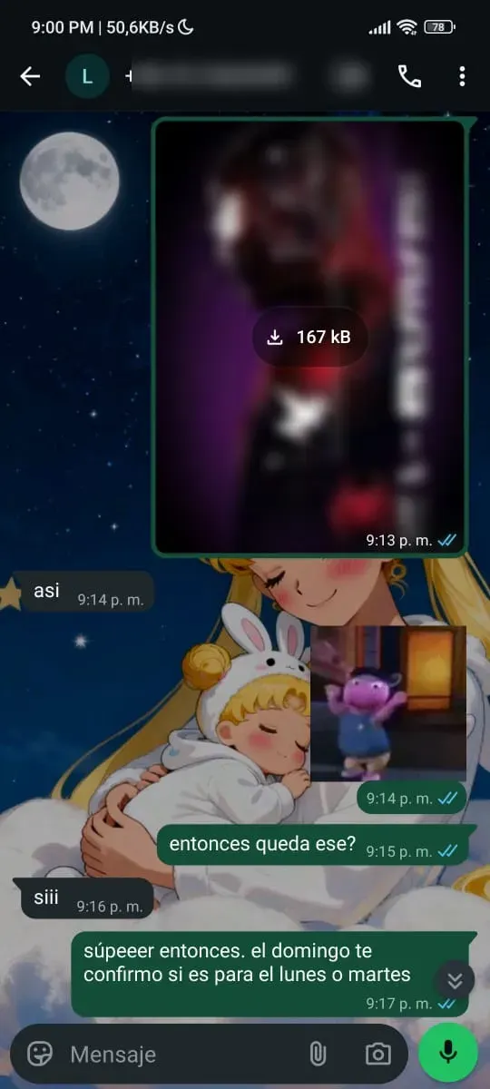 Captura de WhatsApp — pedido real NEBULA